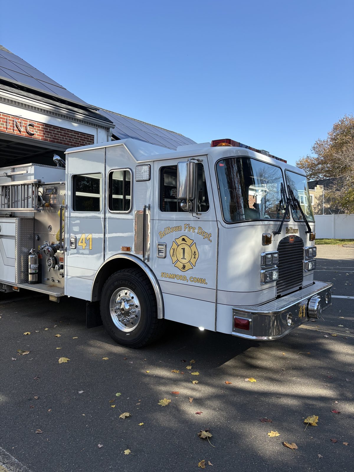 Engine 41 front three-quarter view