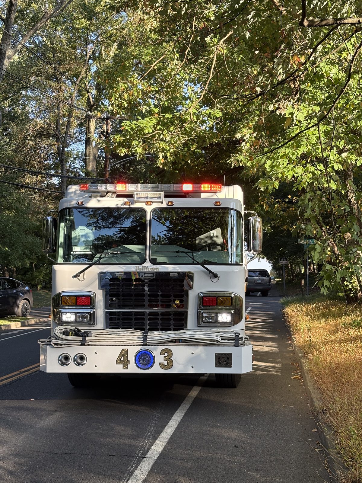 Engine 43 head-on
